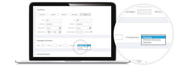 GSO interface screen showing option to select compartment type.